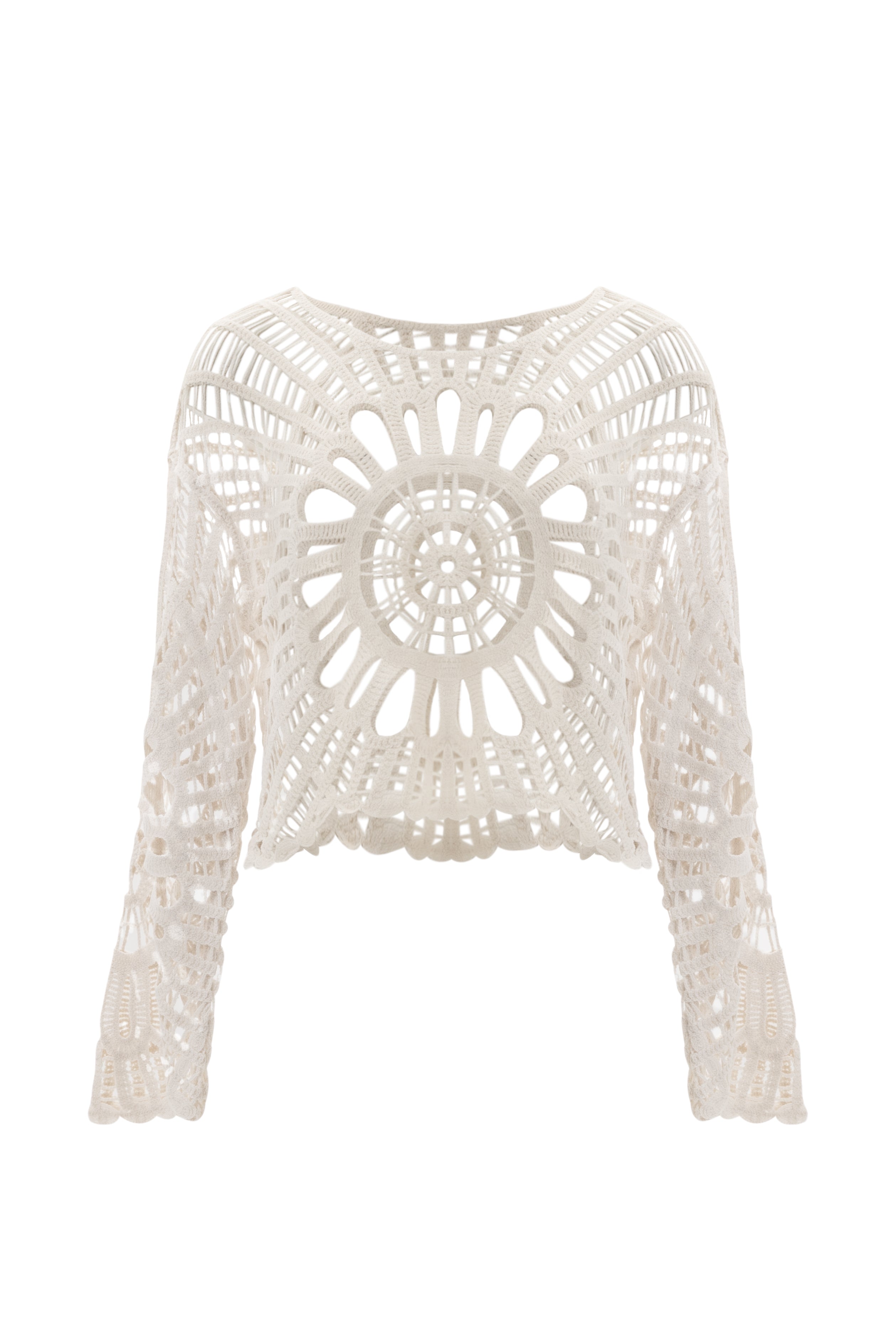 Crochet Medallion Cover-Up  - Ecru