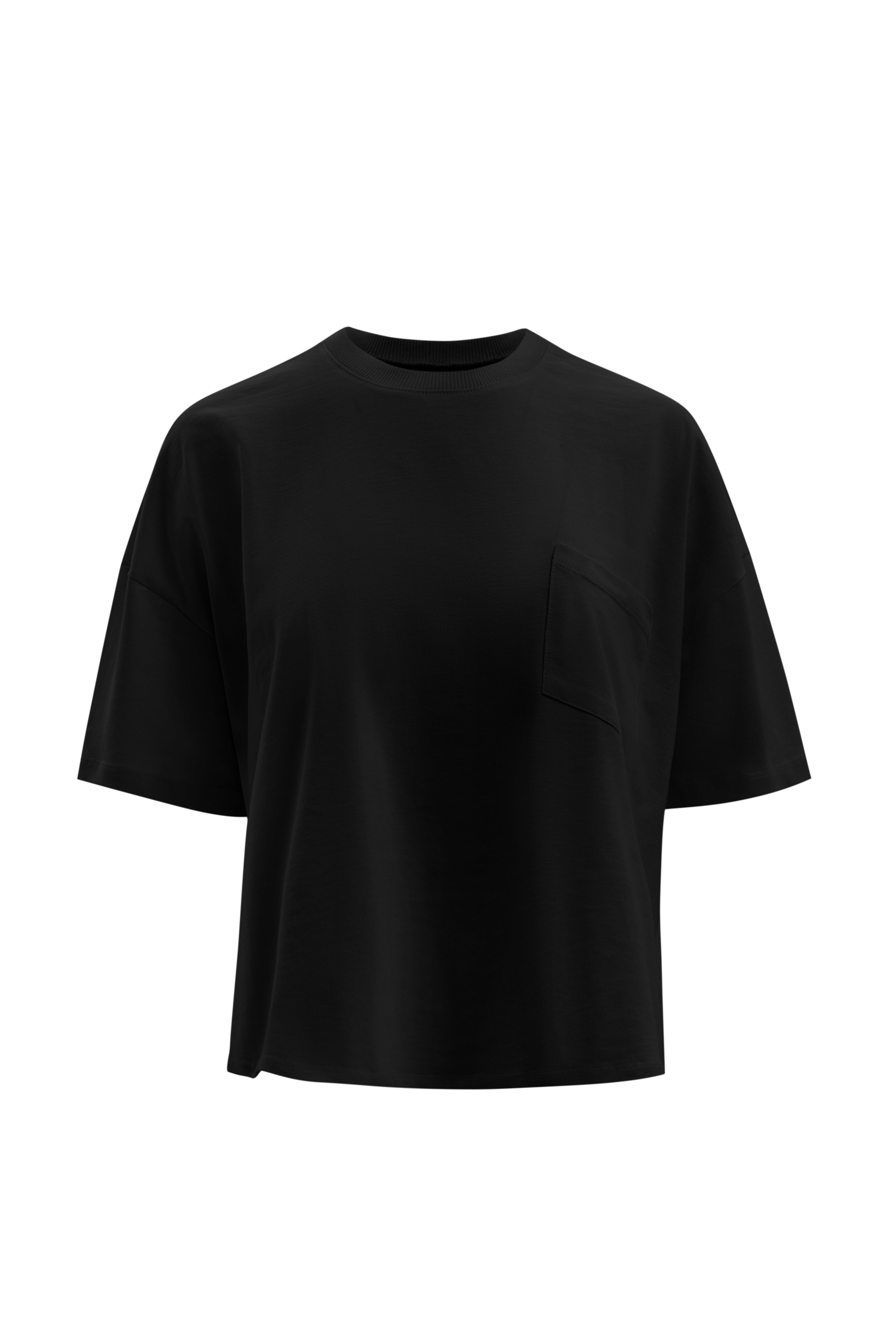 PRL women black oversized t-shirt with front pocket relaxed fit resort cover up product image