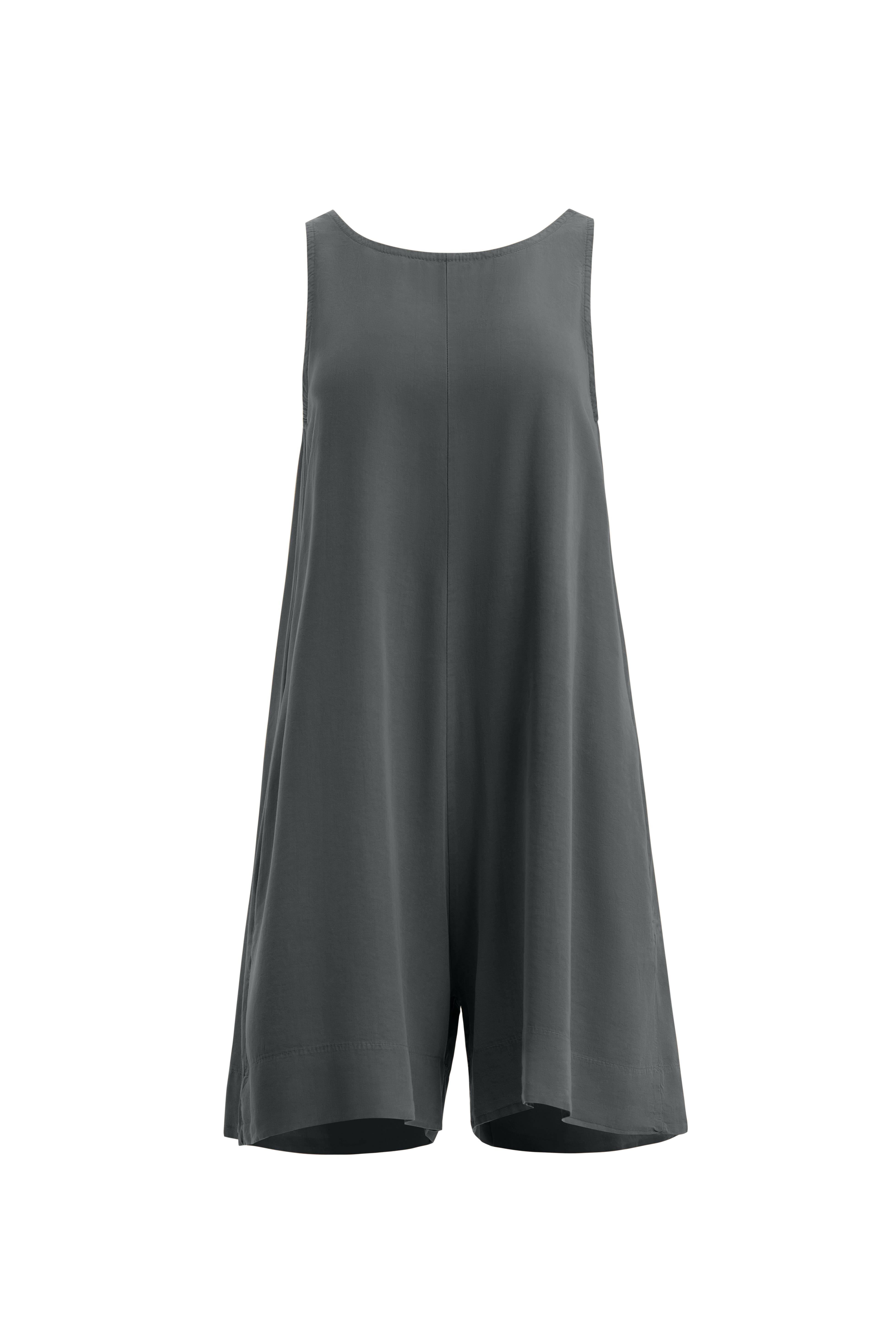 PRL women grey open back romper with pockets relaxed summer resort wear