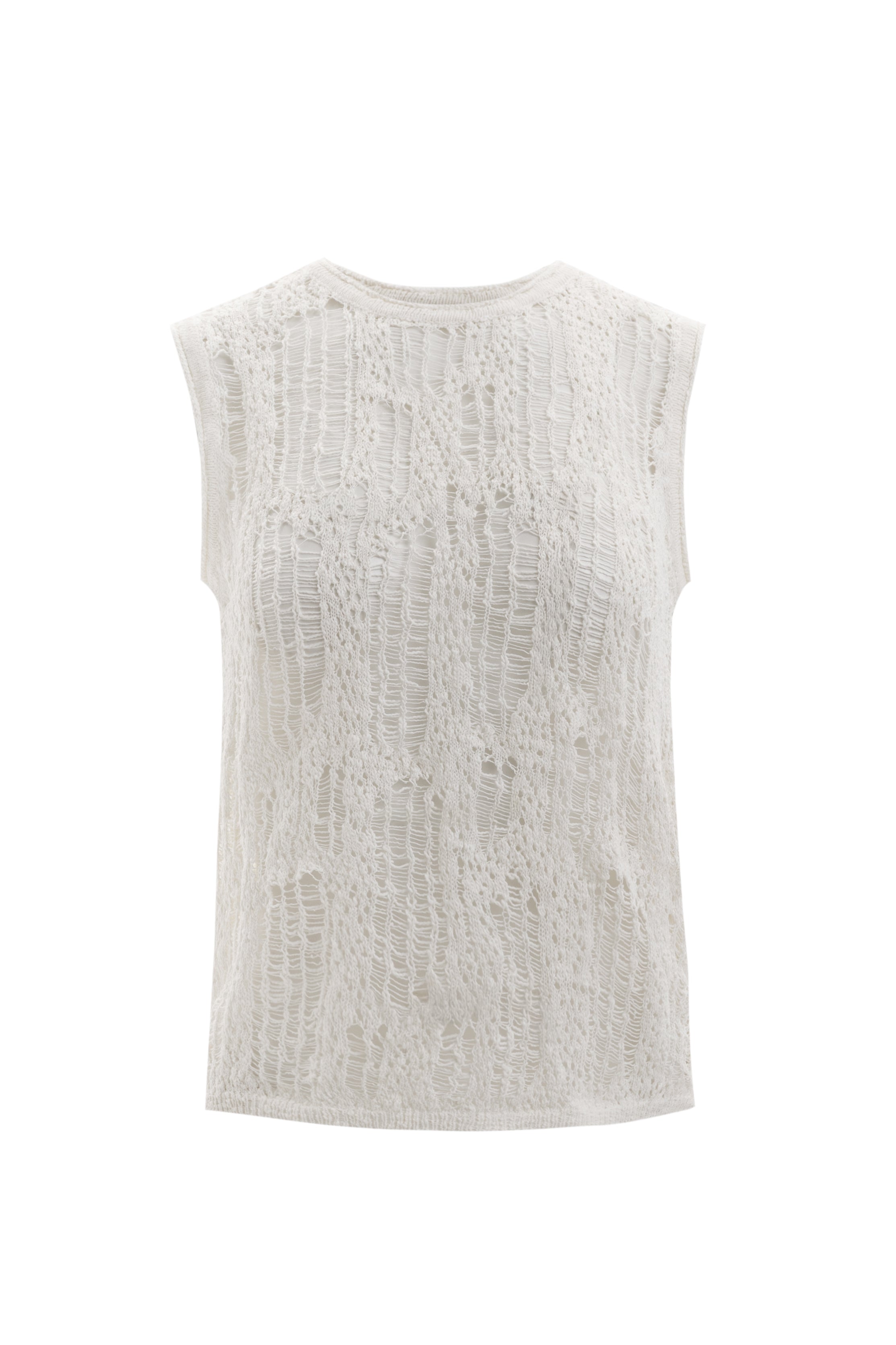PRL women ivory crochet knit beach cover up top resort wear product image