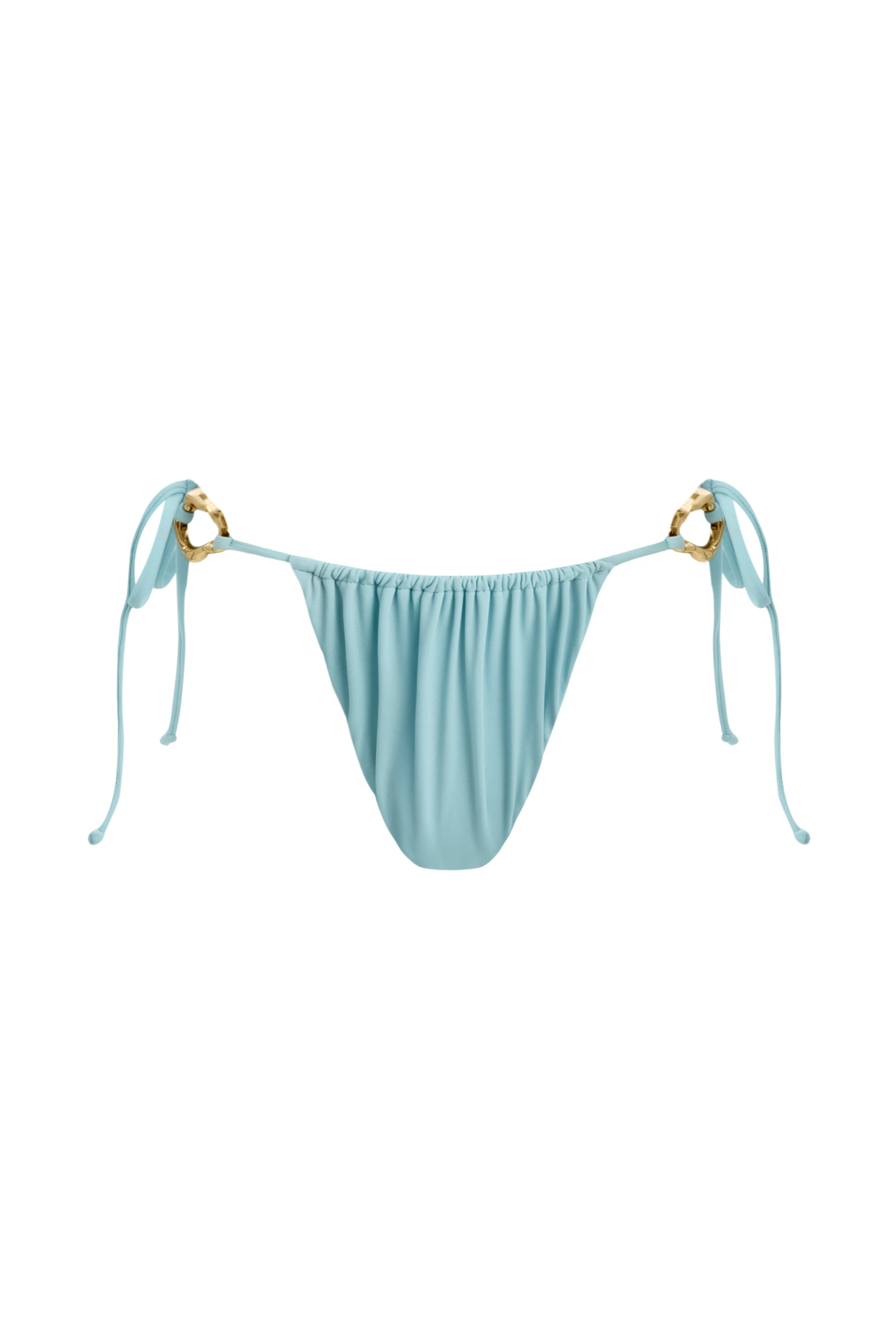 PRL women light blue string bikini bottom with gold ring detail minimalist resort swimwear product image